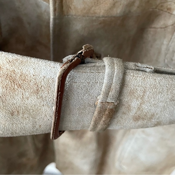 70s Vintage Robert Chernin Shearling Sheepskin Belted Coat Mens Size 42 - Picture 8 of 16